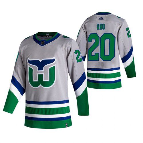 Men Carolina Hurricanes #20 Aho White NHL 2021 Reverse Retro jersey->washington capitals->NHL Jersey